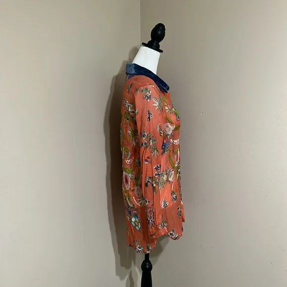 Soft Surroundings Women’s Button down Multi Color Floral L/S blouse Size M - Picture 4 of 7